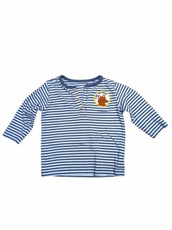 Modro bílé pruhované triko s nášivkou pro kluky secondhand M&S