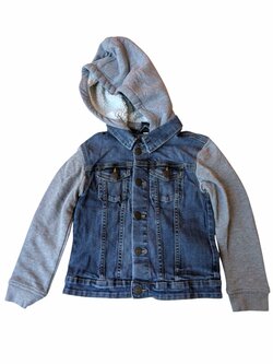 džínová mikinobunda s kapucí pro kluky secondhand HM džínová mikinobunda s kapucí pro kluky secondhand HM