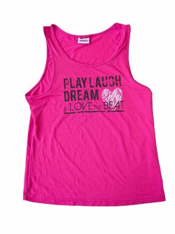 Růžové tílko s nápisem pro holky secondhand Yigga Růžové tílko s nápisem pro holky secondhand Yigga