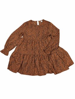 Tmavě oranžové šaty se vzorem pro holky secondhand Shein Tmavě oranžové šaty se vzorem pro holky secondhand Shein