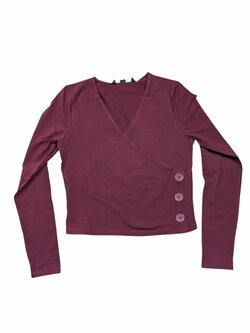 Vínové triko s dlouhým rukávem pro holky secondhand New Look