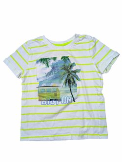 Pruhované triko s obrázkem pro holky secondhand YFK