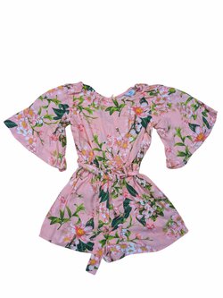 Růžový overal kytičkovaný pro holky secondhand TU Růžový overal kytičkovaný pro holky secondhand TU