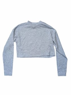 Šedé žíhané triko crop pro holky secondhand New Look