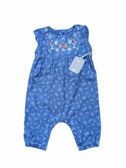 Džínový overal s kytičkami pro holky outlet TU