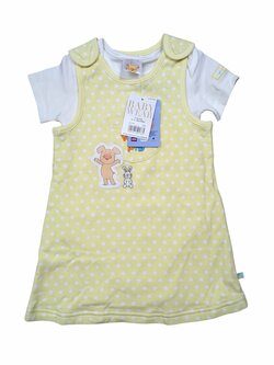 Žluté šaty puntíkaté s body pro holky outlet Wibbly Pig Žluté šaty puntíkaté s body pro holky outlet Wibbly Pig