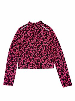 Vzorovaná mikina černo růžová pro holky secondhand River Island