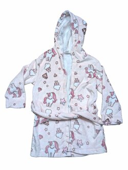 Růžový župan s jednorožci pro holky secondhand Shein Růžový župan s jednorožci pro holky secondhand Shein