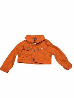 Oranžová bunda džínová pro holky secondhand Shein