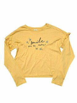 Bledě žluté triko s obrázkem pro holky secondhand F&F Bledě žluté triko s obrázkem pro holky secondhand F&F