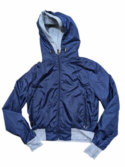 Tmavá šusťáková bunda pro holky secondhand Please Luxury Tmavá šusťáková bunda pro holky secondhand Please Luxury