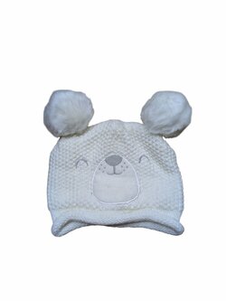 Bílá zimní čepice medvěd pro holky secondhand George Bílá zimní čepice medvěd pro holky secondhand George