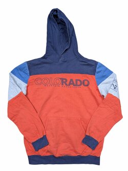 Oranžovo modrá mikina pro kluky secondhand Destination