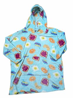 Světle modrá županová mikina s obrázky secondhand Studio Světle modrá županová mikina s obrázky secondhand Studio