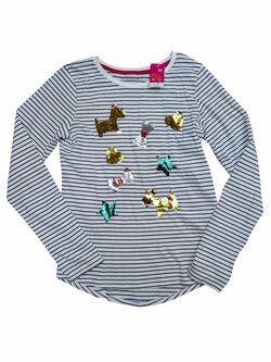 Pruhované triko s vánoční tématikou pro holky outlet Nutmeg