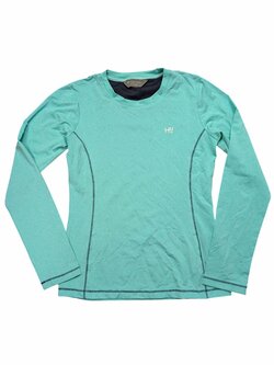 Zeleno tyrkysové žíhané funkční triko pro holky secondhand HY Zeleno tyrkysové žíhané funkční triko pro holky secondhand HY