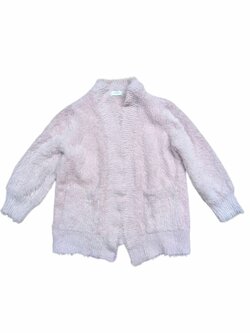 Růžový chlupatý svetr bez zapínání pro holky secondhand Next Růžový chlupatý svetr bez zapínání pro holky secondhand Next