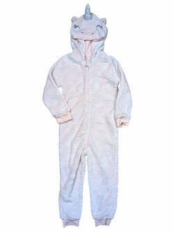 Světle růžový overal jednorožce pro holky secondhand George Světle růžový overal jednorožce pro holky secondhand George