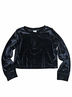 Semišový crop černý pro holky secondhand PatPat Semišový crop černý pro holky secondhand PatPat