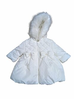 Bílá zimní bunda pro holky secondhand Mintini Baby Bílá zimní bunda pro holky secondhand Mintini Baby
