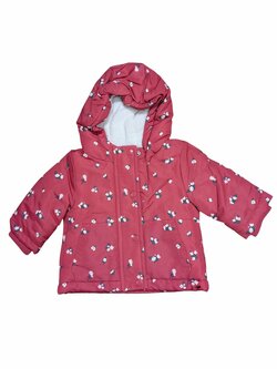 Růžová zimní bunda s kytičkami pro holky secondhand Primark Růžová zimní bunda s kytičkami pro holky secondhand Primark