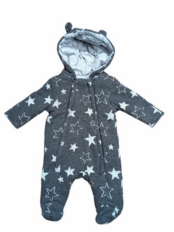 Šedá zimní kombinéza s obrázky pro kluky secondhand George