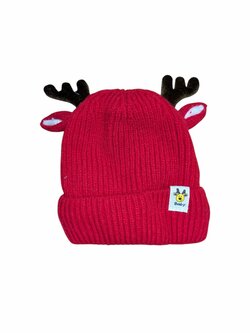 Červená zimní čepice sob secondhand Baby