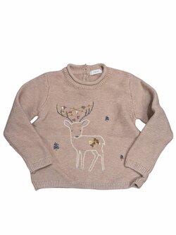 Růžový svetr s obrázkem pro holky secondhand Next