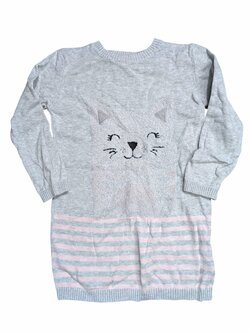Šedý svetr s kočičkou pro holky secondhand Primark