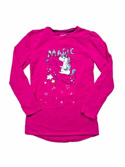 Růžové triko s jednorožcem pro holky secondhand Wolf