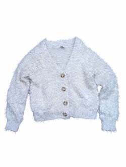 Světlý chlupatý svetr na knoflíky pro holky secondhand dopodopo Světlý chlupatý svetr na knoflíky pro holky secondhand dopodopo