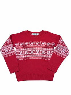 Červený svetr se vzorem secondhand