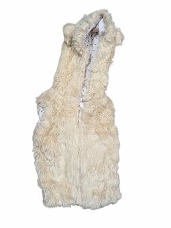 Světlá chlupatá vesta pro holky outlet Mango Kids Světlá chlupatá vesta pro holky outlet Mango Kids