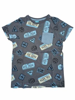 Tmavě šedé triko s obrázky kapsička pro kluky secondhand little kids