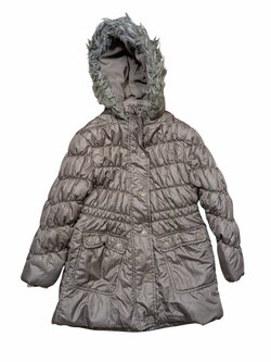 Šedá zimní bunda s kožichem pro holky secondhand Next Šedá zimní bunda s kožichem pro holky secondhand Next