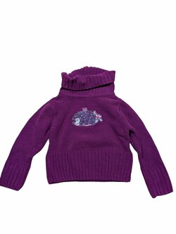 Fialový svetr s rolákem pro holky secondhand lupilu Fialový svetr s rolákem pro holky secondhand lupilu