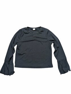 Černé žebrované triko elastické pro holky secondhand 