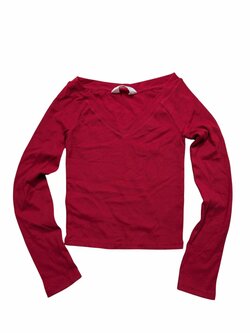 Červené triko žebrované pro holky secondhand H&M