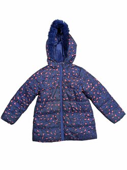 Zimní bunda tmavě modrá vzorovaná pro holky secondhand Young Style Zimní bunda tmavě modrá vzorovaná pro holky secondhand Young Style