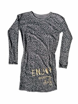 šedé šaty s leopardím vzorem pro holky secondhand reserved 