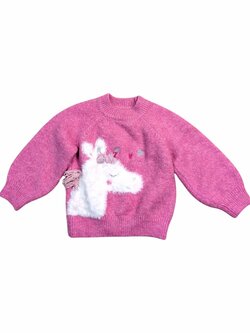 Růžový svetr s jednorožcem pro holky secondhand Matalan Růžový svetr s jednorožcem pro holky secondhand Matalan
