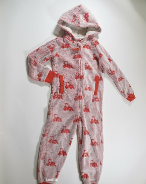 Fleesový overal pro kluky s traktory secondhand