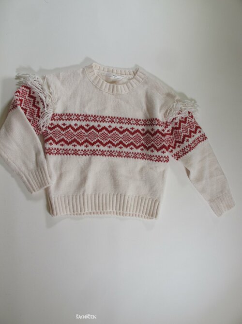 Svetr pro holky bílo červený secondhand