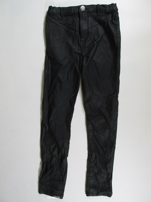 Černé kalhoty koženkové second hand 