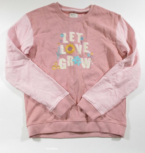 Růžová mikina s nápisem second hand