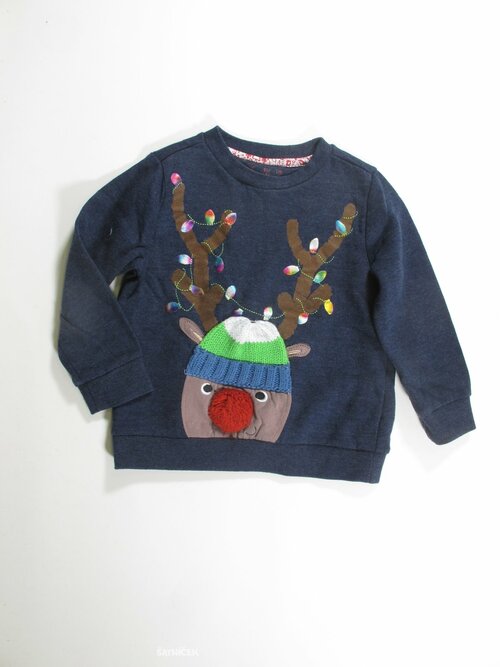 Vánoční mikina modrá pro kluky secondhand