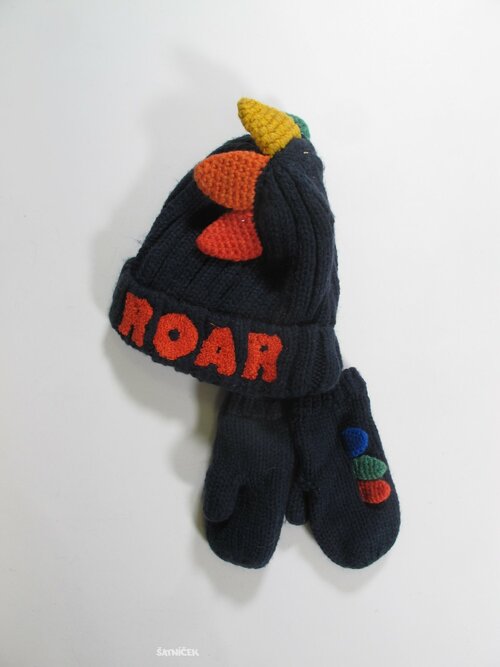 Zimní komplet pro kluky kostkovaný secondhand