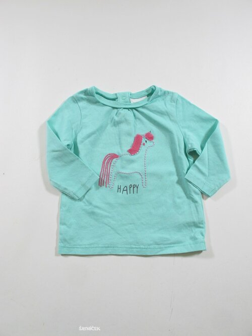 Tyrkysové triko s jednorožcem second hand