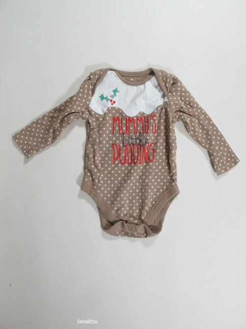 Body pro děti hnědo bílé vánoční secondhand