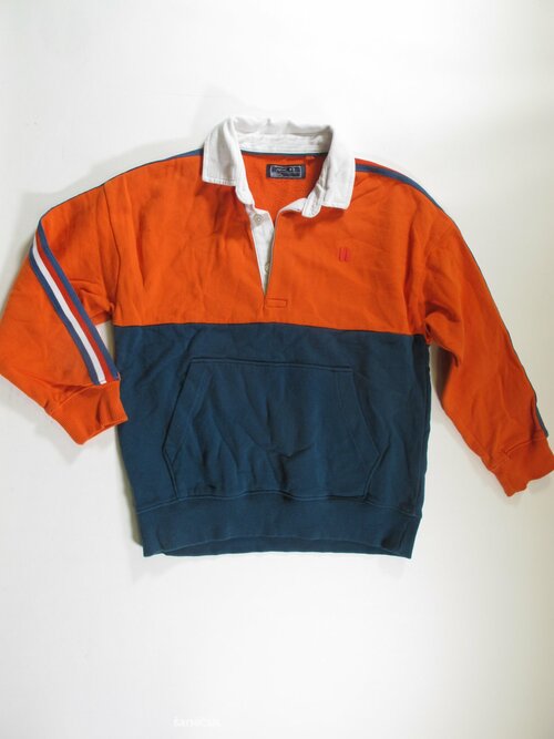 Mikina modro oranžovo bílá secondhand